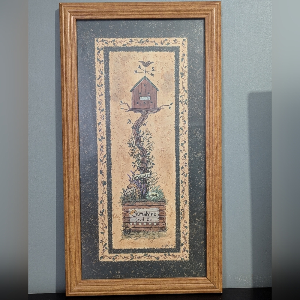 Framed‎ Rustic Birdhouse Art